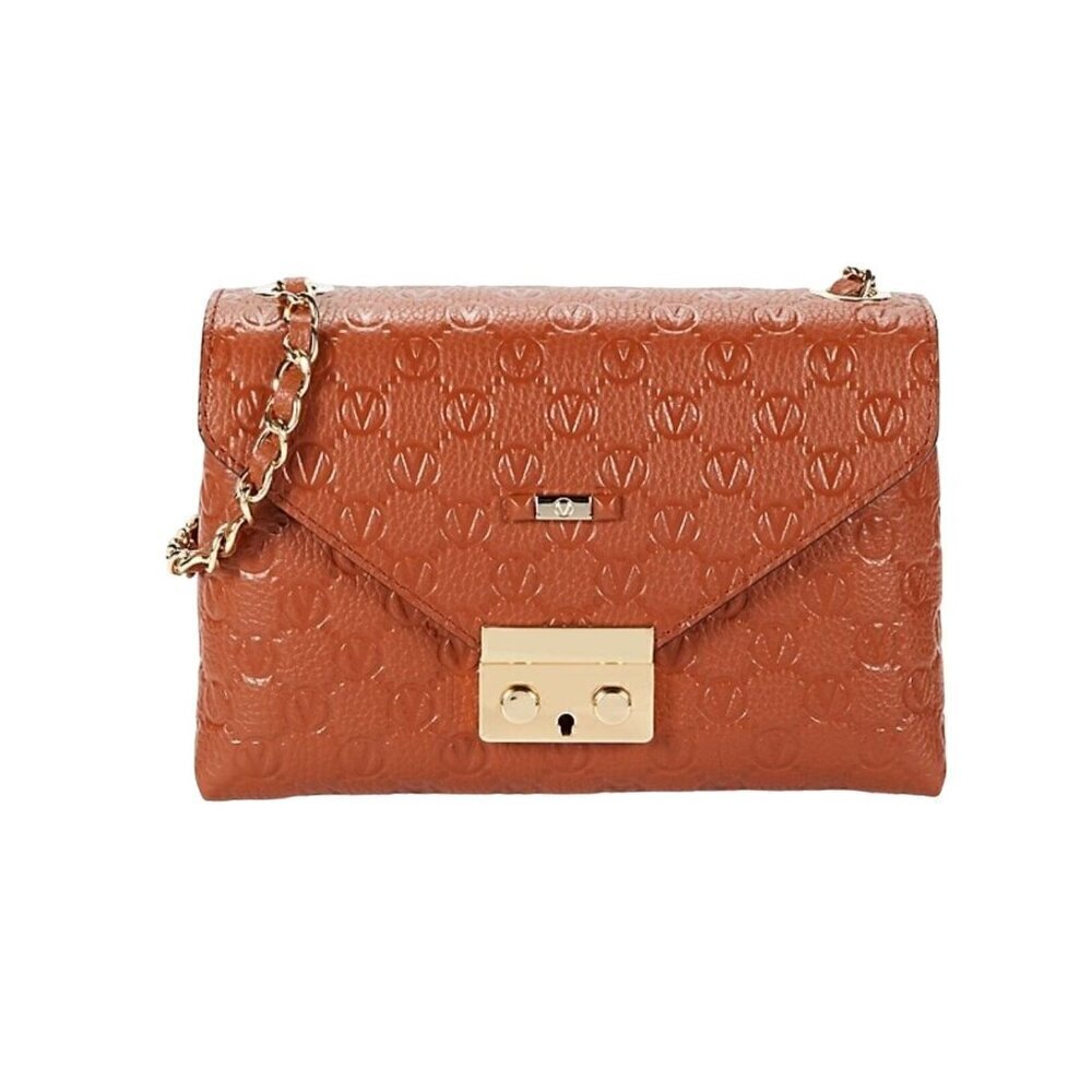 Valentino By Mario Valentino Isabelle Dollaro Leather Crossbody BrownstoneGilt W